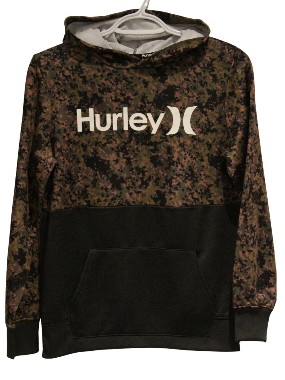 2/$25 🏷 Hurley Camo Print Logo Hoodie Size 12/13